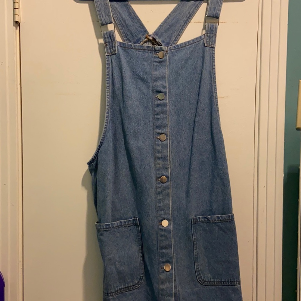 Denim overall dress